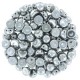 Czech 2-hole Cabochon beads 6mm Jet Full Chrome